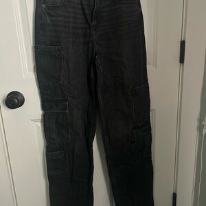 Black Cargo Jeans